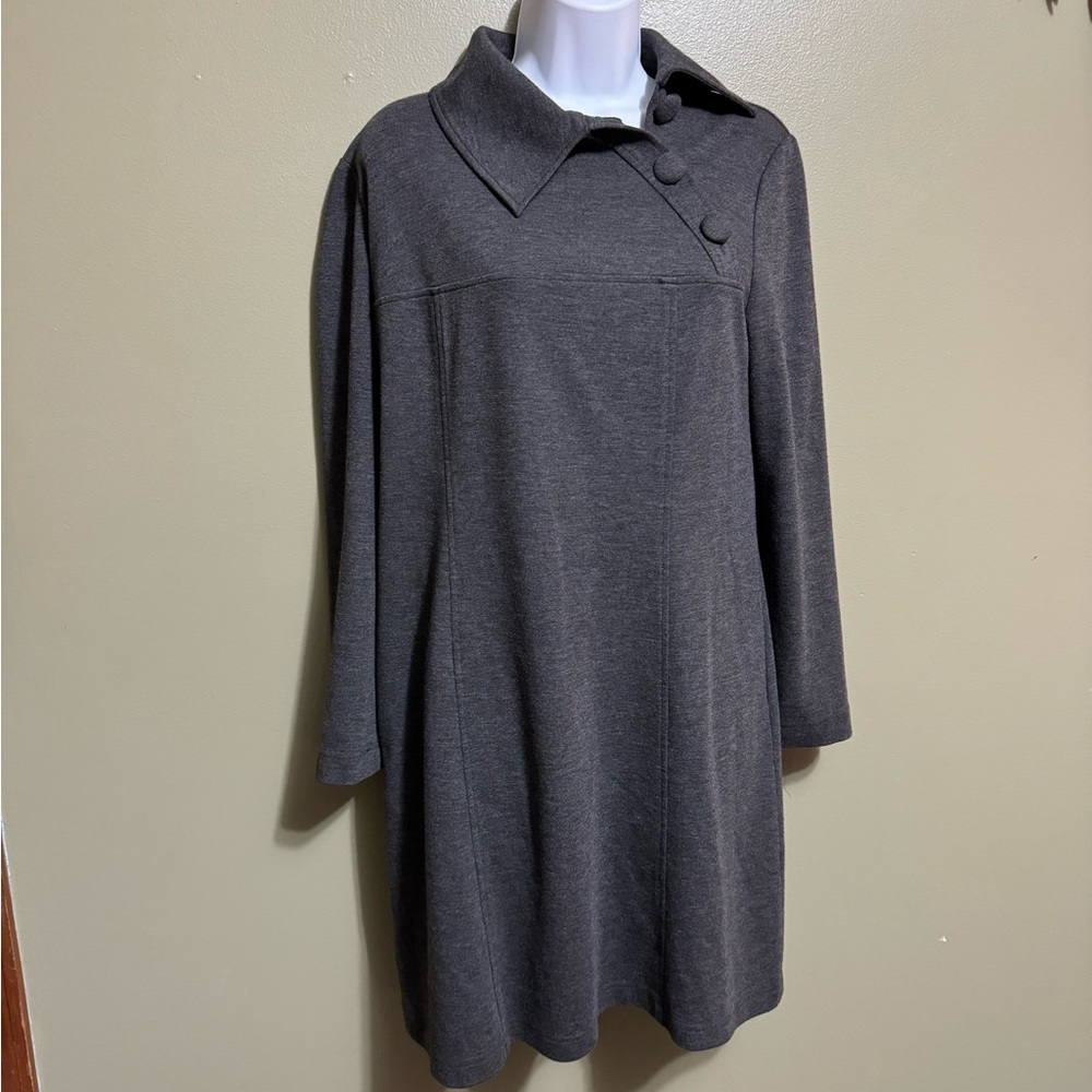 Adrianna Papell Charcoal Grey Sweater Dress,‎ Size 12